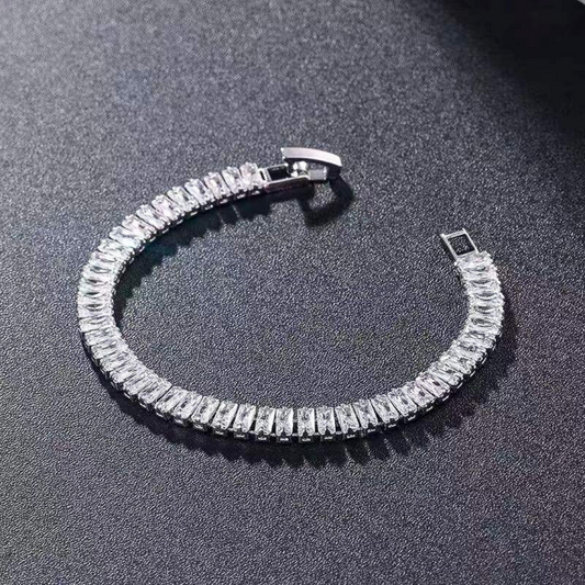 LuxeLink 6MM Radiant Cut Iced Out Non Tarnish Tennis Bracelet