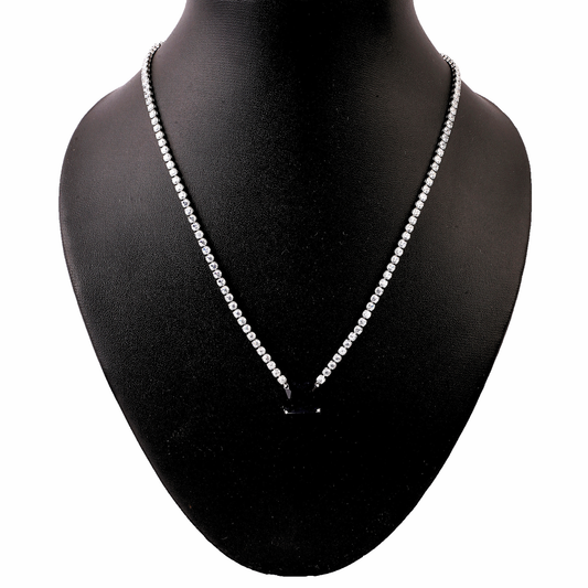 Luxelink Classic Blue Stone Pendant Iced Out Tennis Necklace