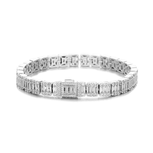 LuxeLink Classic 8MM Flip Buckle Iced Out Bling Bracelet