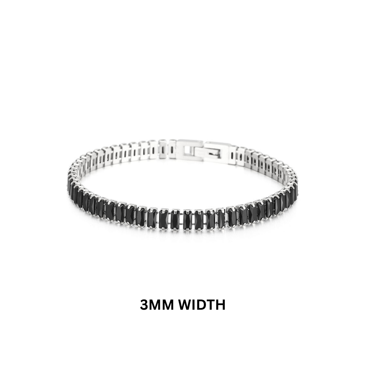 Luxelink 3MM Black Non Tarnish Iced Out Tennis Bracelet