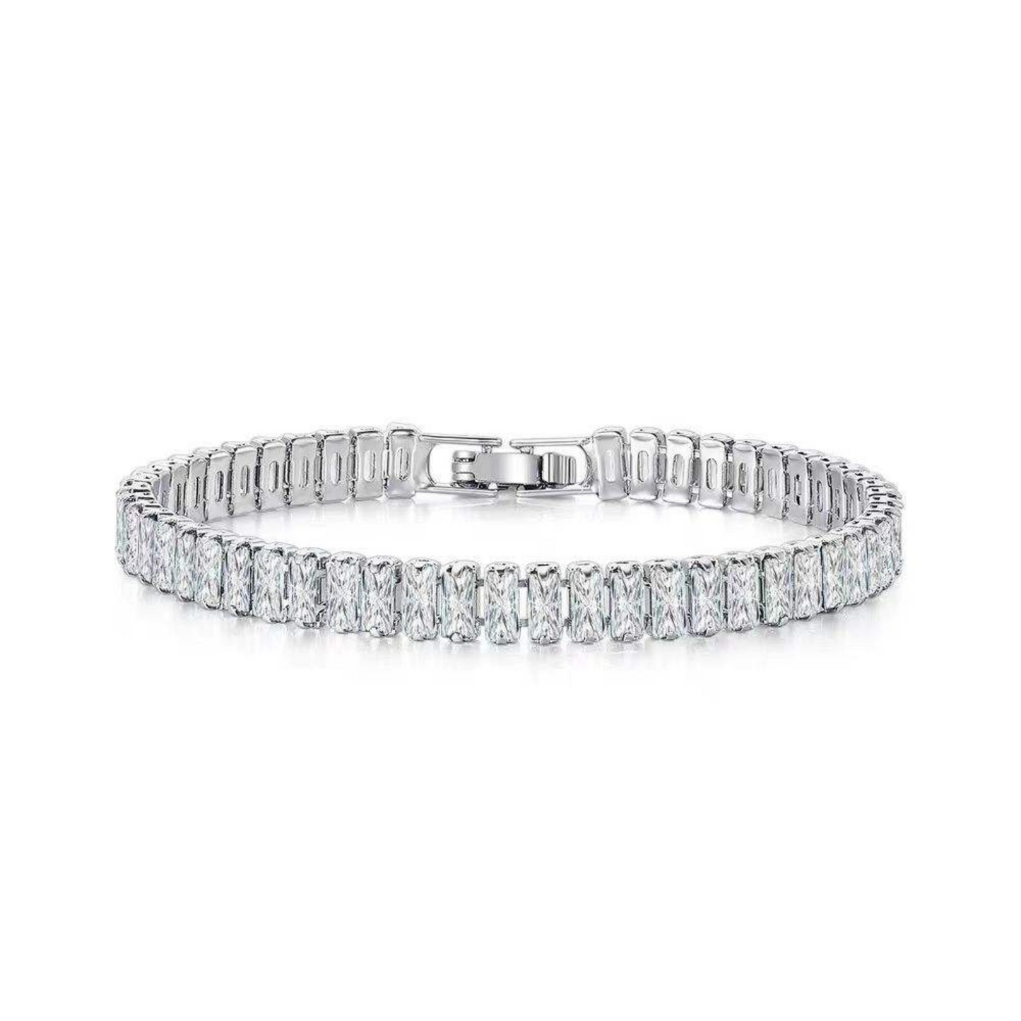LuxeLink 6MM Radiant Cut Iced Out Non Tarnish Tennis Bracelet
