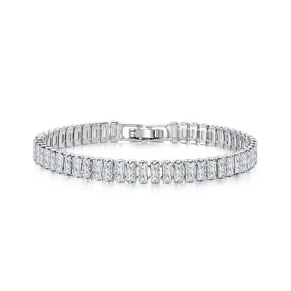 LuxeLink 6MM Radiant Cut Iced Out Non Tarnish Tennis Bracelet