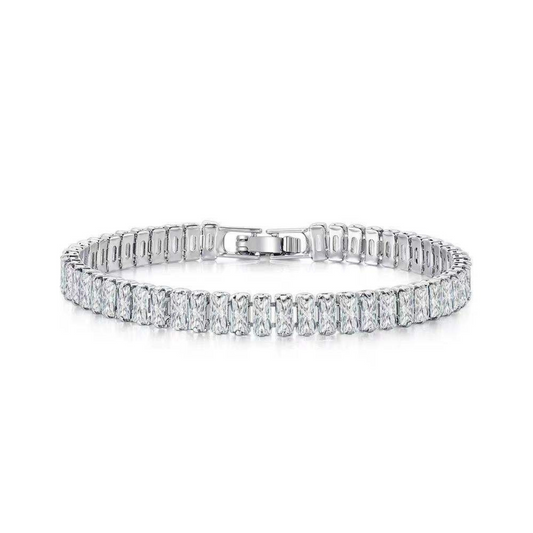 LuxeLink 6MM Radiant Cut Iced Out Non Tarnish Tennis Bracelet