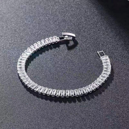 LuxeLink 6MM Radiant Cut Iced Out Non Tarnish Tennis Bracelet