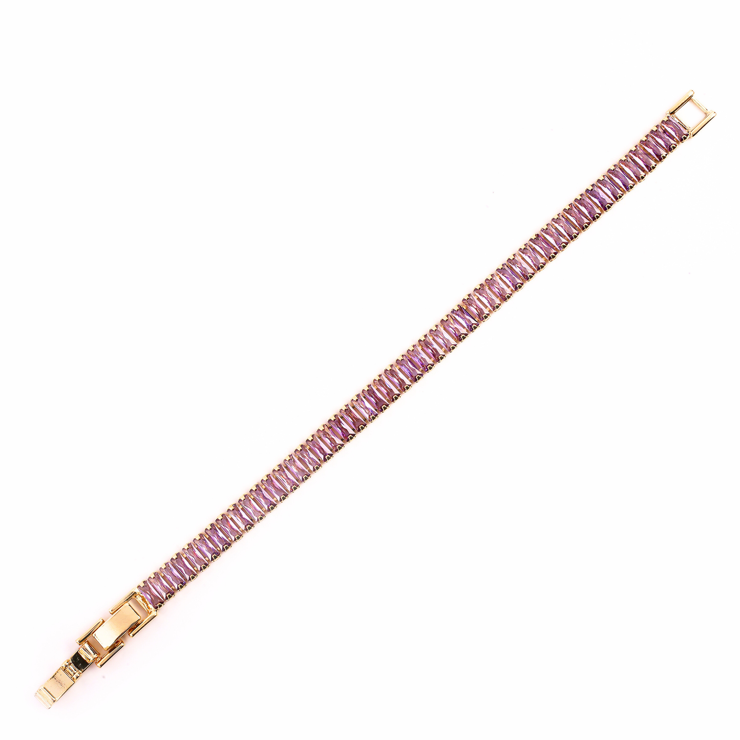 Luxelink Iced Out Tennis Non Tarnish Purple Bracelet