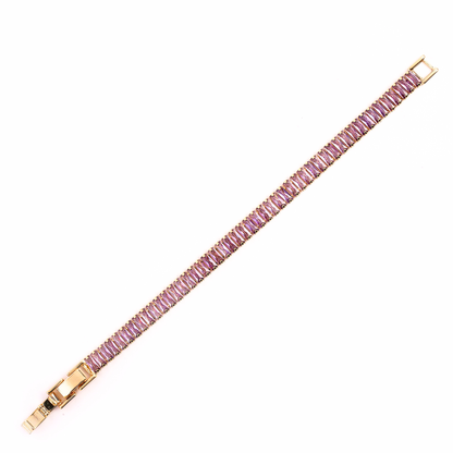 Luxelink Iced Out Tennis Non Tarnish Purple Bracelet