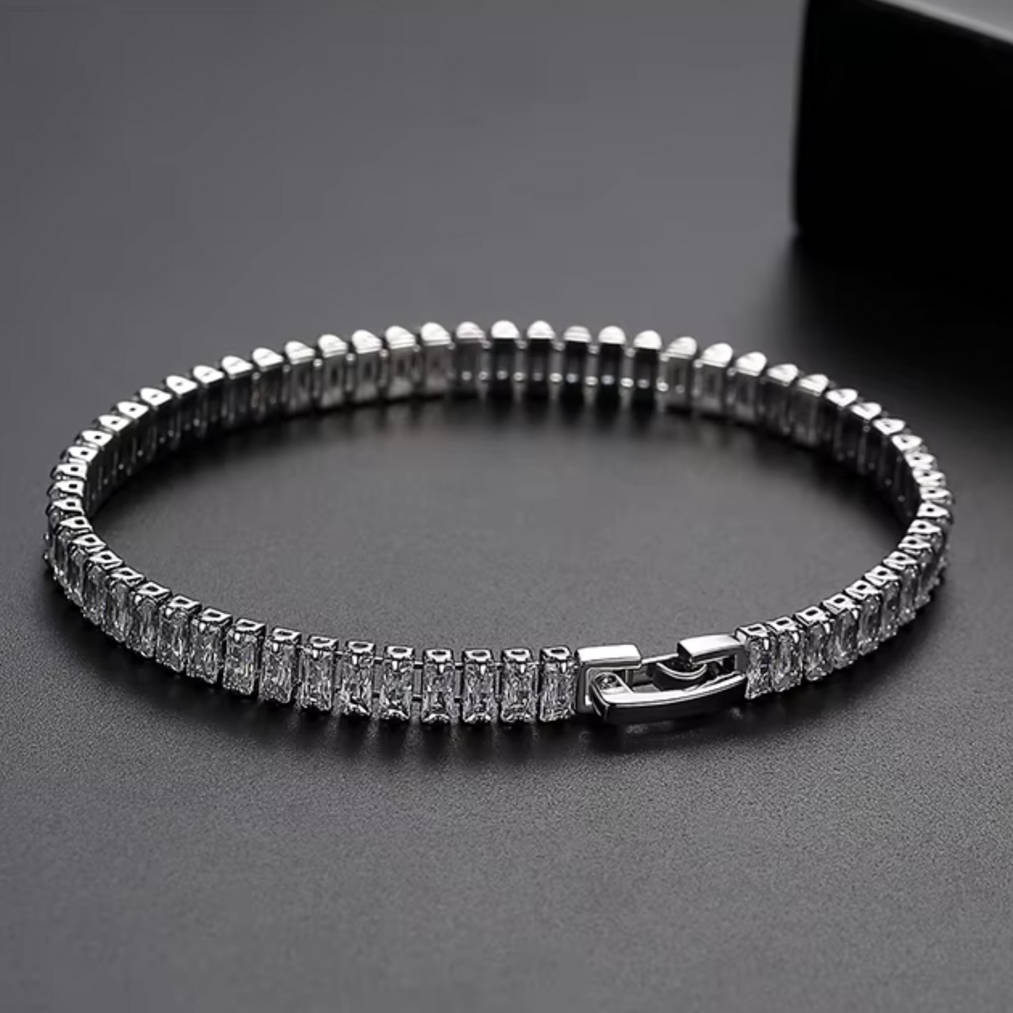 LuxeLink 6MM Radiant Cut Iced Out Non Tarnish Tennis Bracelet