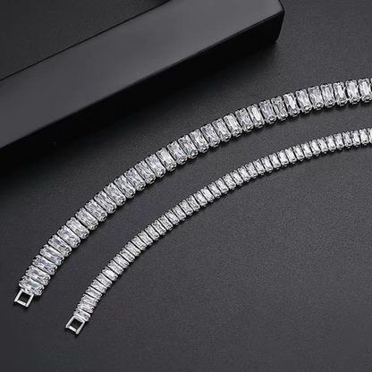LuxeLink 3MM Radiant Cut Iced Out Tennis Bracelet