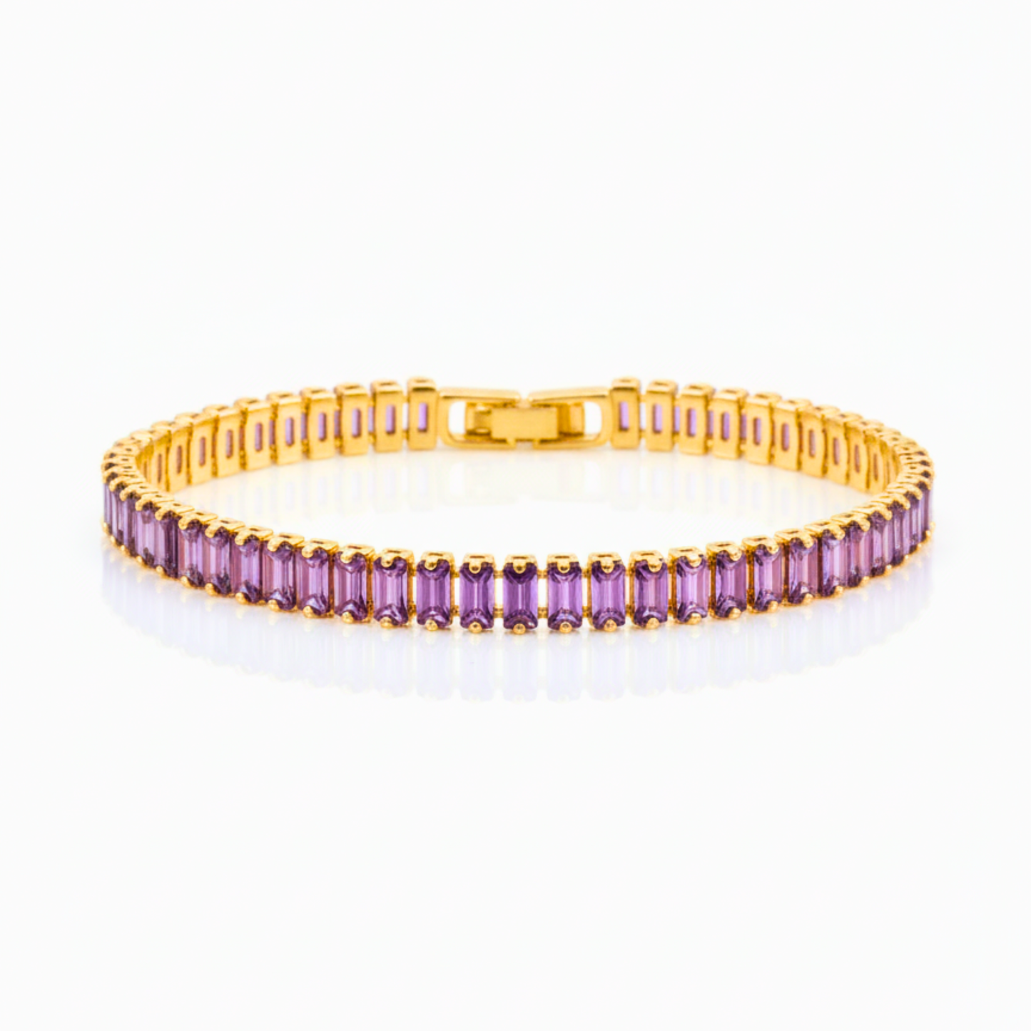 Luxelink Iced Out Tennis Non Tarnish Purple Bracelet