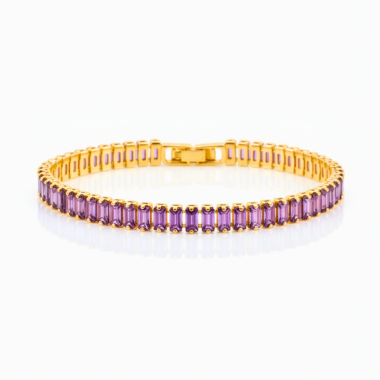 Luxelink Iced Out Tennis Non Tarnish Purple Bracelet