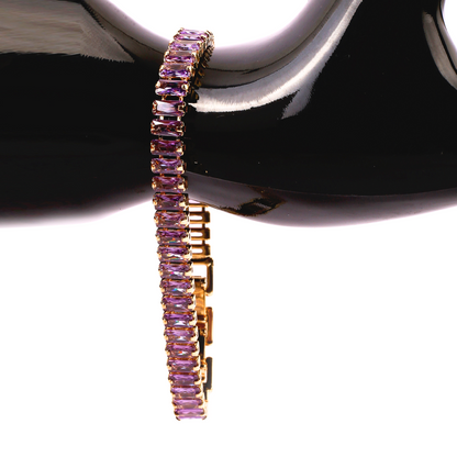 Luxelink Iced Out Tennis Non Tarnish Purple Bracelet
