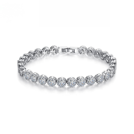 LuxeLink Classic 6MM Round Brilliant Cut Iced Out Tennis Bracelet